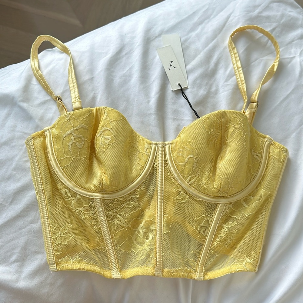 Fleur du Mal Bouquet Lace Bustier Top